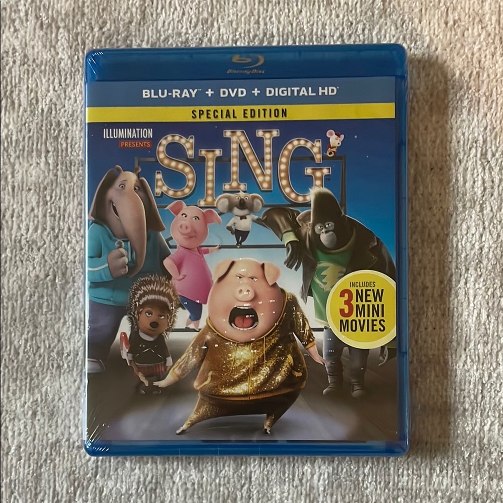 Sing Special Edition Blu-ray + DVD + Digital HD - Unopened